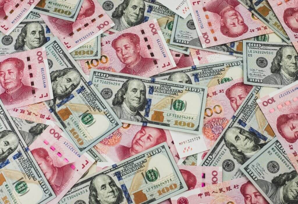 yuan and dollar