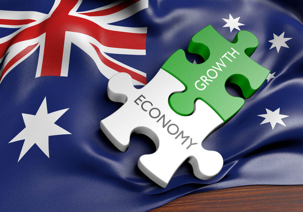Australia economy and financial market growth concept